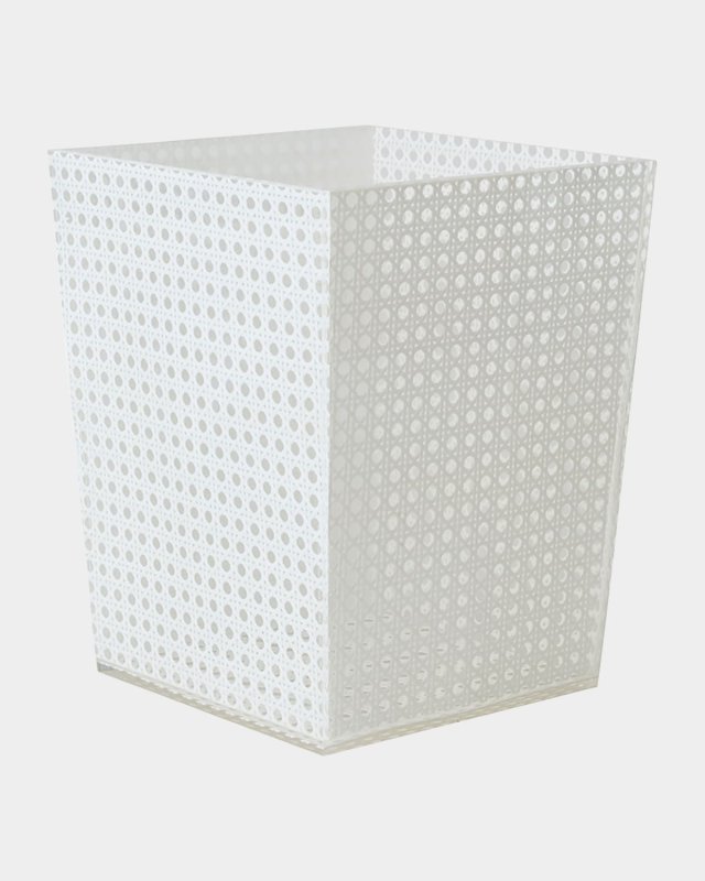 Reed Waste Basket, White